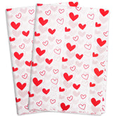 MR FIVE 30 Red Heart Sheets (White with Red), 20" x 28", Gift Wrapping Paper for Mother's Day, Valentine's Day, Weddings
